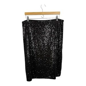 Elegant Black Sequin Pencil Skirt